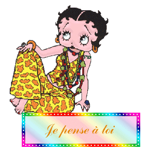 Gif animé je pense à toi Betty Boop